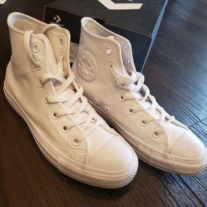 White Leather Monochrome Converse